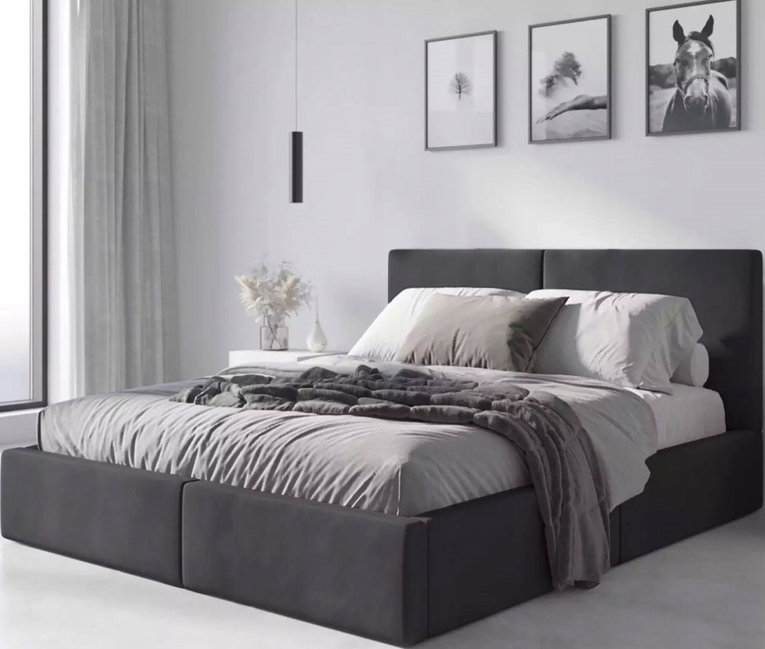 Łóżko 120x200 Tapicerowane Hilton + stelaż