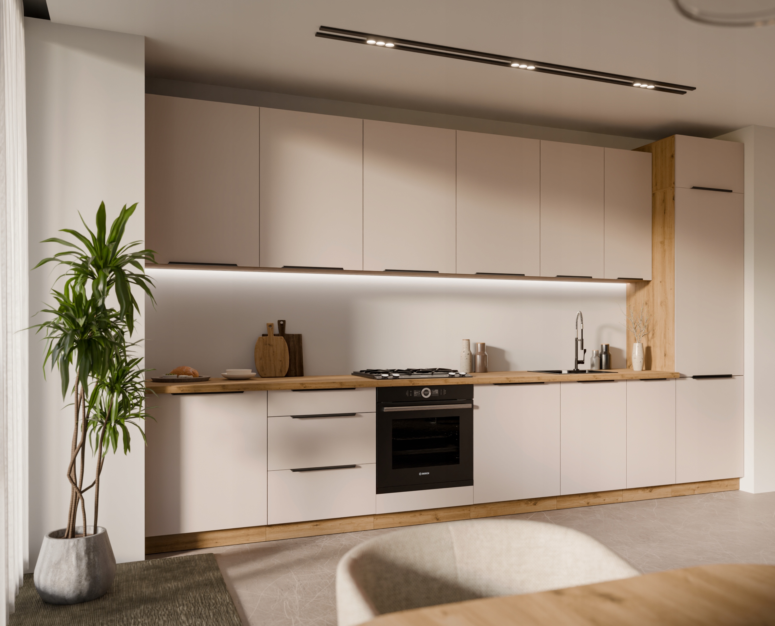 Meble kuchenne,kuchnia modułowa KASZMIR dąb artisan,zestaw 390 cm bez blatu