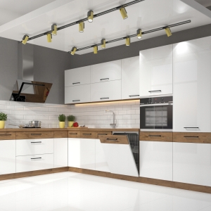 Szafki Meble kuchenne VIGO BIAŁY POŁYSK 210 x 350 cm BEZ BLATÓW