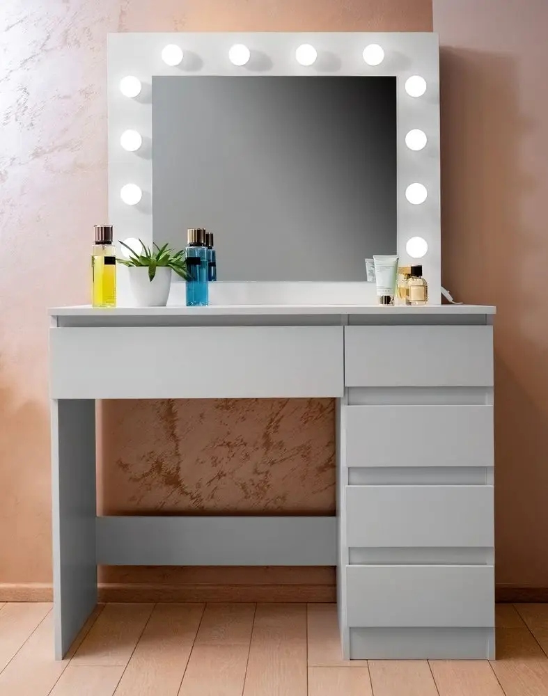 TOALETKA kosmetyczna LUSTRO OŚWIETLENIE 12 LED 94 x 140 x 43cm