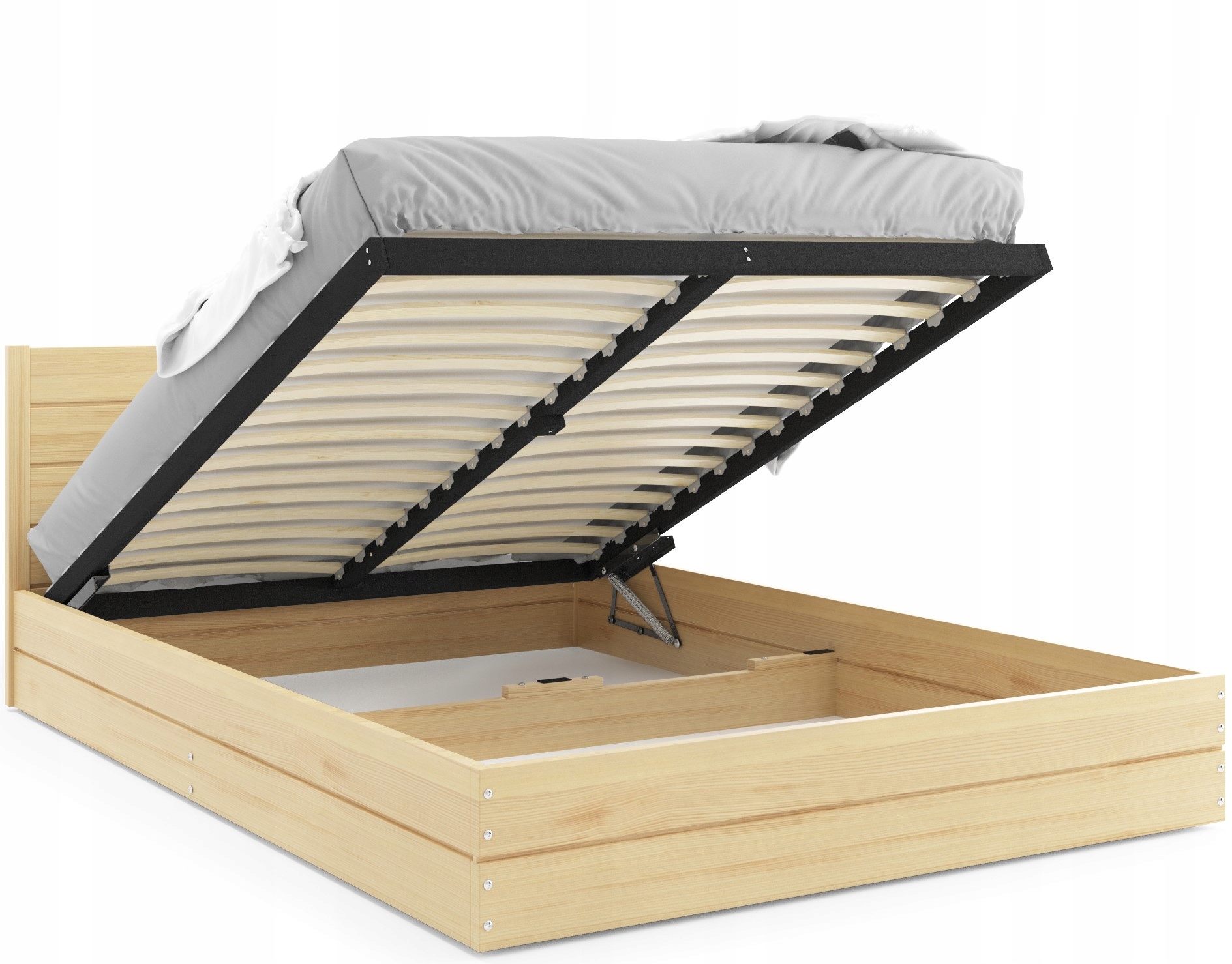 łóżko 160x200 z materacami pojemnikiem stelaż Montana