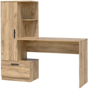 BIURKO Z REGAŁEM KOMPUTEROWE SZKOLNE Z PÓŁKAMI SZUFLADA NOWOCZESNE KOLORY